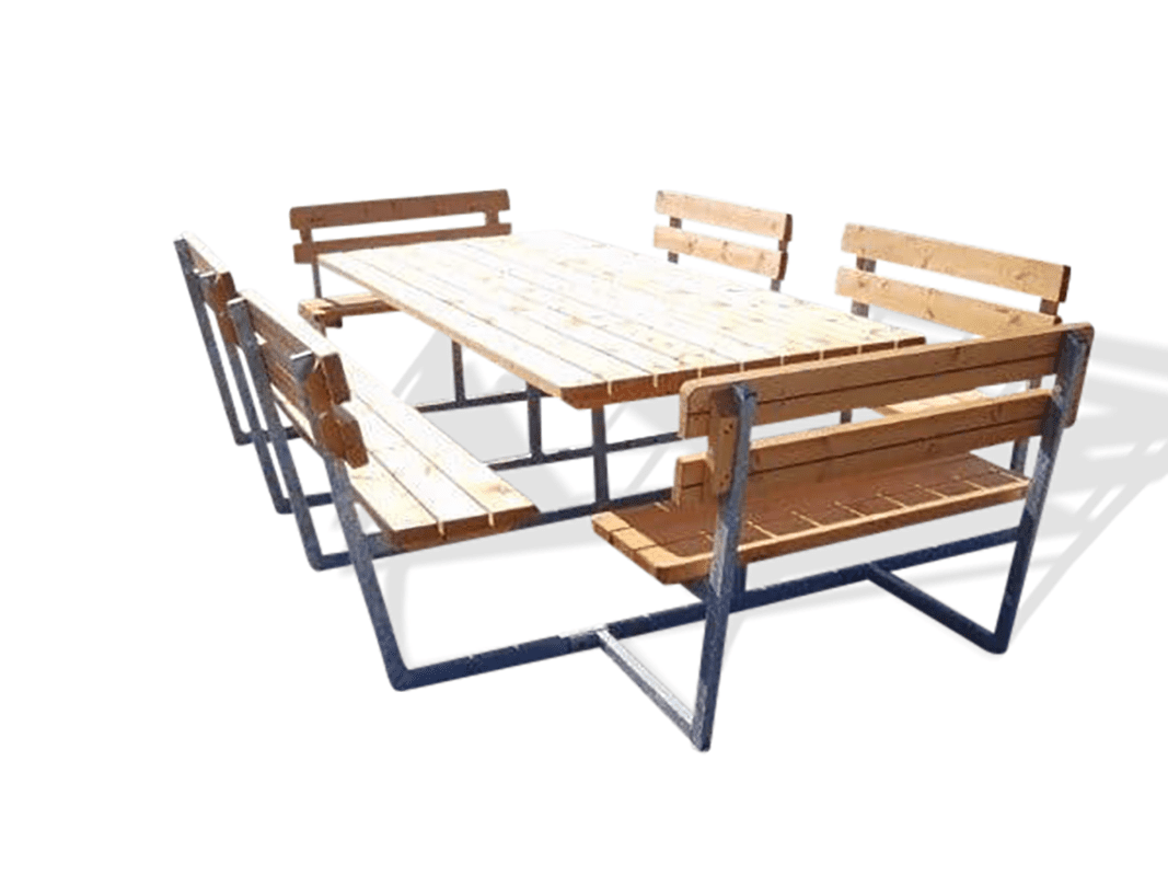 Bord-/benkesett for 12 personer.