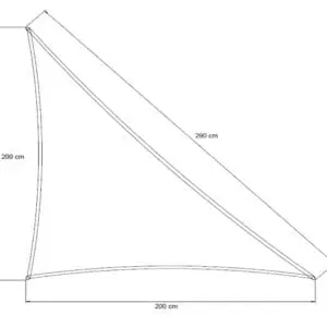 Pe rettvinklet seil 2x2x2,8 m - off-white inkl. braketter