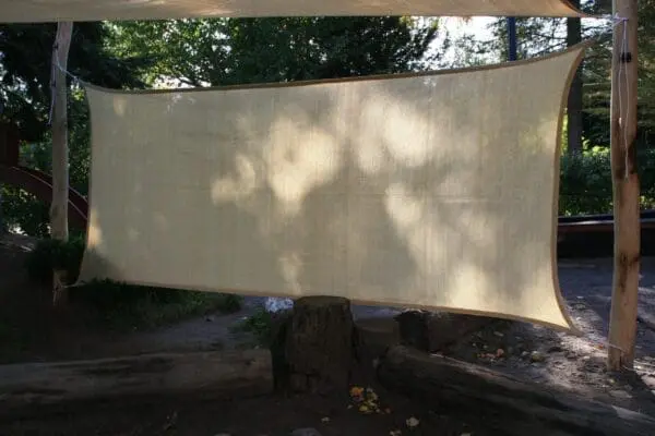 Hdpe firkantmarkise/sidemarkise 1,5x3,6 m - camel inkl. braketter