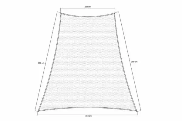 Hdpe trapesstropp 3,6x3,6x3,6x3,6x2 m camel inkl. beslag