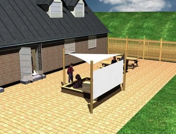 Solskjermsystem. 1 stk 3x3x3x3x3 m. + 3 stolper på 3 m. - Bilde 2