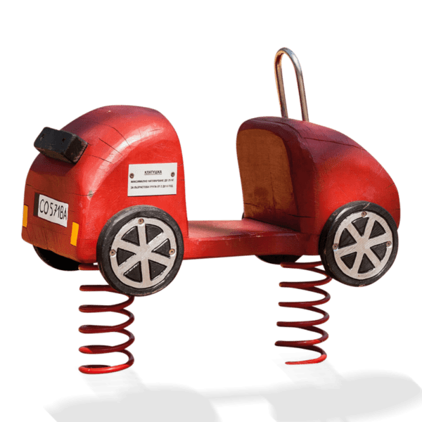 gyngedyret den lille røde bilen