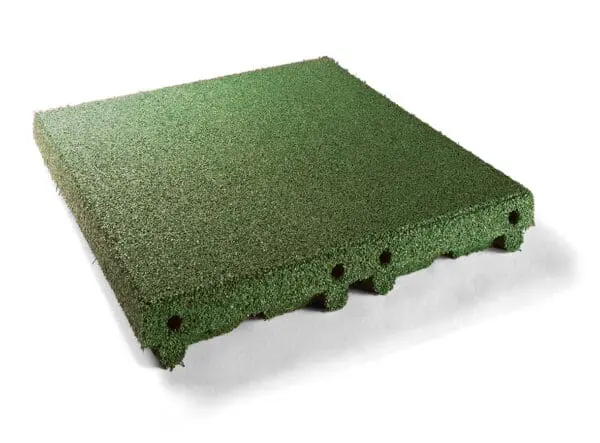 Gummifliser Grønn Fallhøyde 2,4m 50x50x8cm - Pris M2