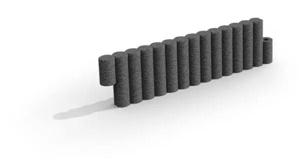 Gummikant palisadeutseende Grå Ø8 cm, L100 cm, H27,5 cm