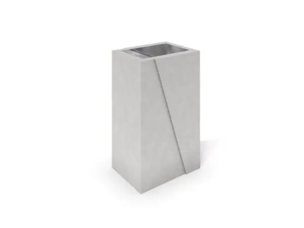 DECO hvit søppelbøtte i betong 01