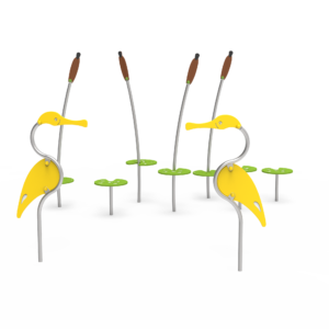 Kombinert spaserstokk - 4 siv, 3 vannliljer, 2 fugler