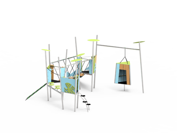 Slott med tre tårn og hytte - Bilde 2