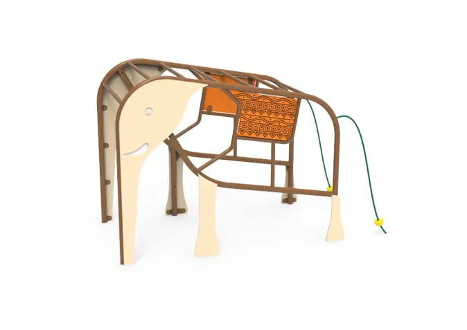 Inkluderende klatrestativ for elefanter