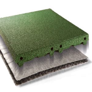 Gummifliser Grønn Fallhøyde 3m 50x50x6,5+2,2cm - Pris M2