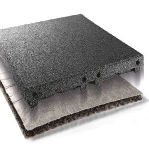 Gummifliser grå fallhøyde 3m 50x50x6,5+2,2cm - Pris M2